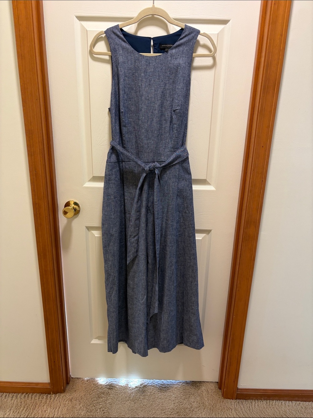 Banana Republic Blue Maxi Dress with Waist Tie